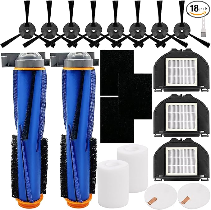 RV2310AE Replacement Parts for Shark AV2310AE RV2310AE RV2320S UR2350AE RV2300S Matrix Robot Vacuum Cleaner 2 Main Brush Roller 2 Sets Foam Filters 3 Filters 8 Side Brushes (Not For RV2300) - AquaVibe