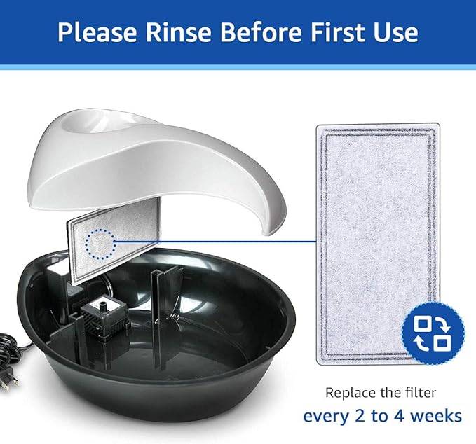 12Pcs Charcoal Water Filter Replacement Fountain Filter Compatible With Pioneer Pet Water Fountain Pet Drinker Bowl Raindrop Plastic Fountain Fung Shui Plastic Fountain