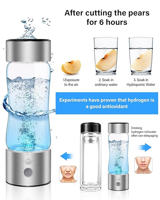 2026 Upgraded Hydrogen Water Bottle, 2400 Hydrogen Water Bottle Generator, Hydroh Hydrogen Water Machine Improve Water in 3 Mins for Home, Office, Travel, Daily Drinking