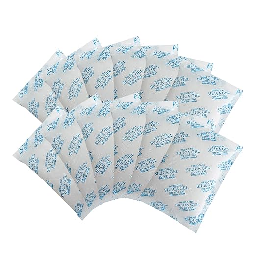 50 Gram [10 Packs] Silica Gel Packets-Desiccant Packs for Moisture Control-Damp Rid Moisture Absorber Food Grade-Desiccant Packs for Storage