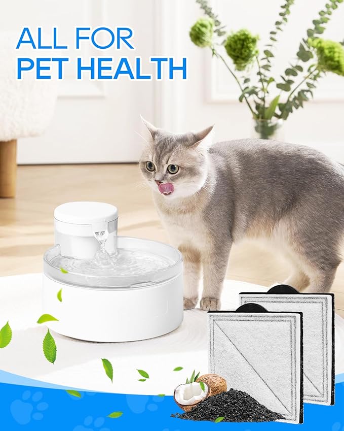 8+8 Pack Cat Fountain Filter Replacement Kit Fit for Viva Pet Water Fountains for Cats and Dogs, Carbon Filters Compatible with PetSafe Outlast Fountain