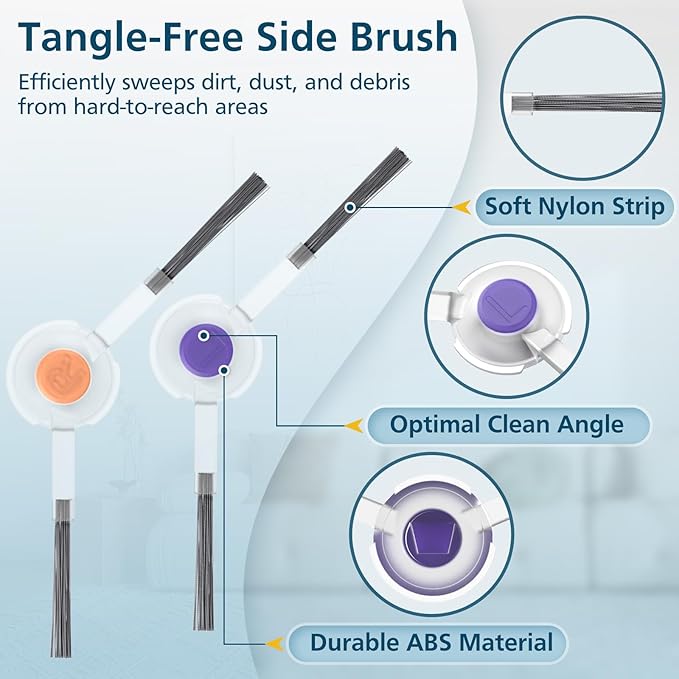 Replacement Parts Accessories Compatible with Narwal Freo Robot Vacuum 1 Roller Brush,4 HEPA Filters, 4 Mop Pads, 6 Side Brushes, 15 Pack - AquaVibe
