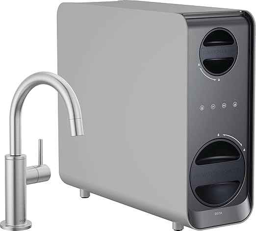 Delta Faucet Clarifi Under Sink Reverse Osmosis Water Filter System with Arctic Stainless Beverage Dispenser Faucet