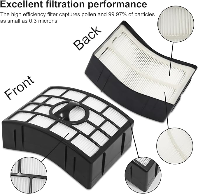 NV752 AZ1002 Vacuum Filters Replacement for Shark Rotator Powered Lift-Away AZ1002 NV650 NV650W NV651 NV652 NV750 NV750W NV751 NV752 AX950 AX951 AX952, 2 Filter + 6 Foam, Parts XFF650 XHF650 - AquaVibe
