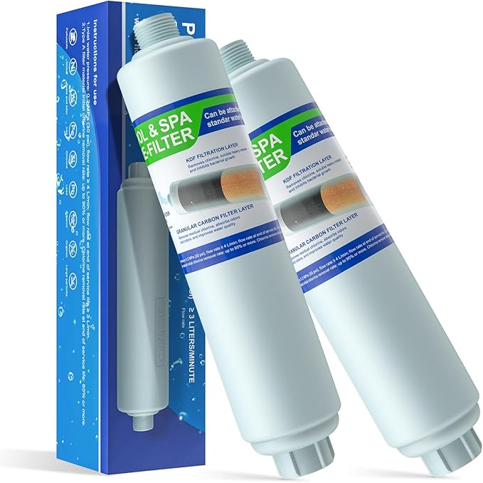Garden Hose Filter for Filling Hot Tub/Pool/Spa, Greatly Reduces Sediment, Chlorine, Heavy Metals and Odors, Standard 3/4