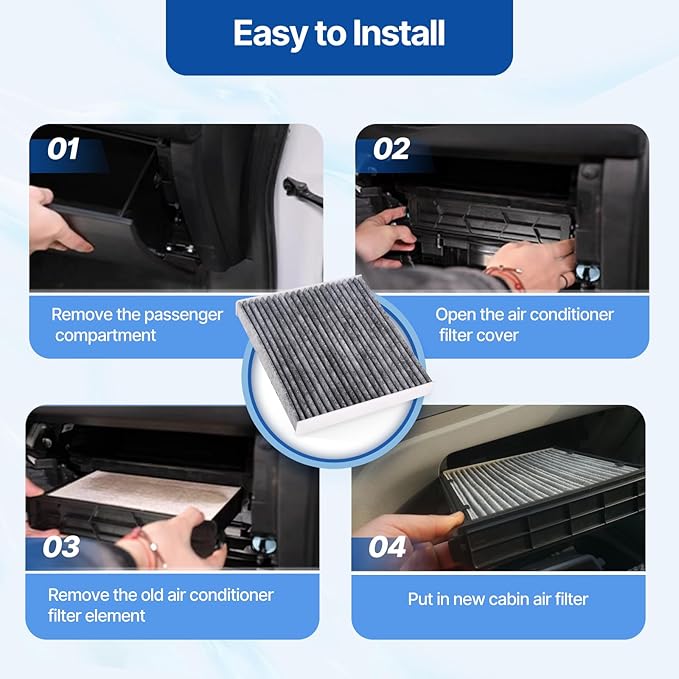 RUITO Cabin Air Filter includes Activated Carbon, Compatible with Sierra, Suburban, Tahoe, Yukon, Escalade, Silverado 1500, 1500 LD, 2500 HD, 3500HD, Replacement for CF11809