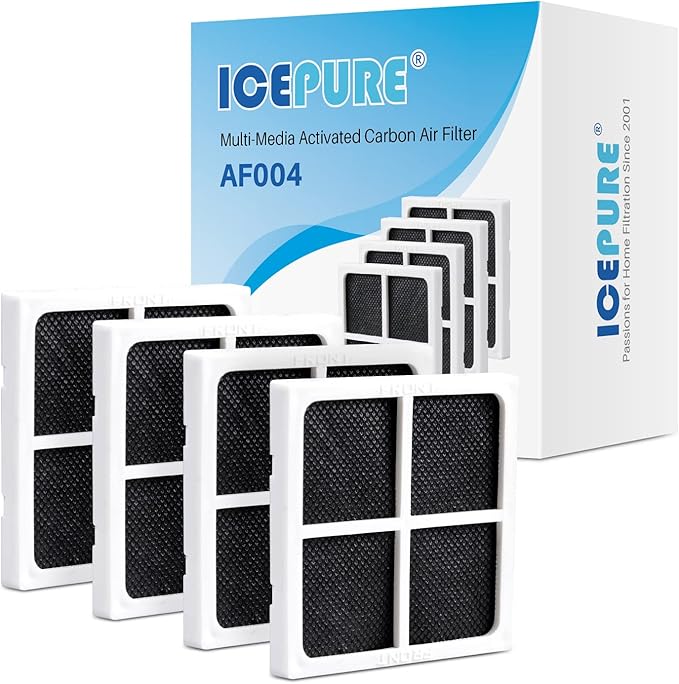 ICEPURE AF004 Refrigerator Air Filter Replacement for LG LT120F, Kenmore Elite 469918, 9918, ADQ73214402, ADQ73214404, ADQ73334008, 4PACK - AquaVibe