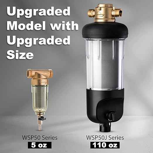 iSpring Whole House Water Filter System w/Jumbo-Sized Spin Down Sediment Filter, Polyphosphate Anti-Scale, GAC+KDF, and Carbon Block Water Filters, Water Descaler and Filter, Model: WGB32B-KDS+WSP50J