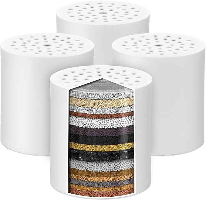 20 Stage Shower Filter Universal Replacement Cartridge Shower Head Filter,filtro para ducha de baño High Output Refill for Hard Water Reduces Chlorine by Cenipar,4 Pack