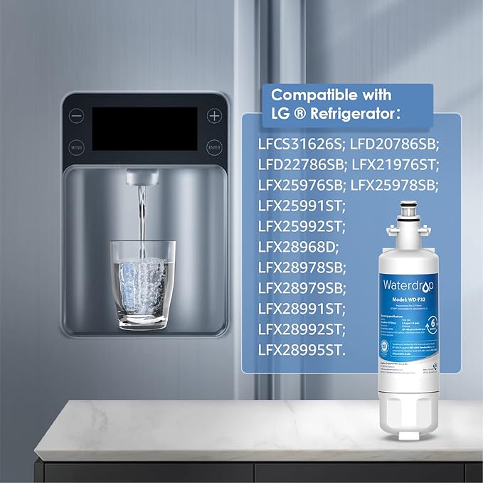 Waterdrop 469690 ADQ36006101 Refrigerator Water Filter, Replacement for LG® LT700P®, Kenmore 469690, 9690, ADQ36006102, Standard, Pack of 4