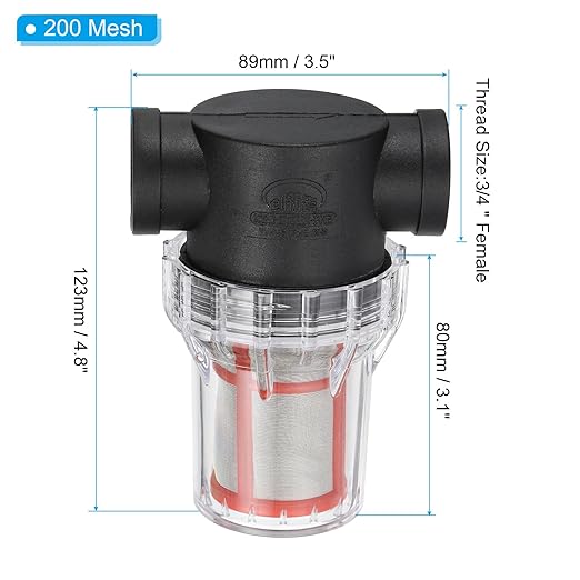 PATIKIL 3/4 Inch Female in-Line Strainer with 200 Mesh Stainless Steel Filter Screen Water Pump Filter for Garden Irrigation Pressure Washer Inlet