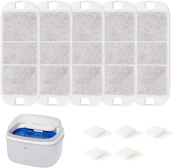 Gardner Pet Replacement Filters for 8L White Pet Water Fountain, 5-Pack