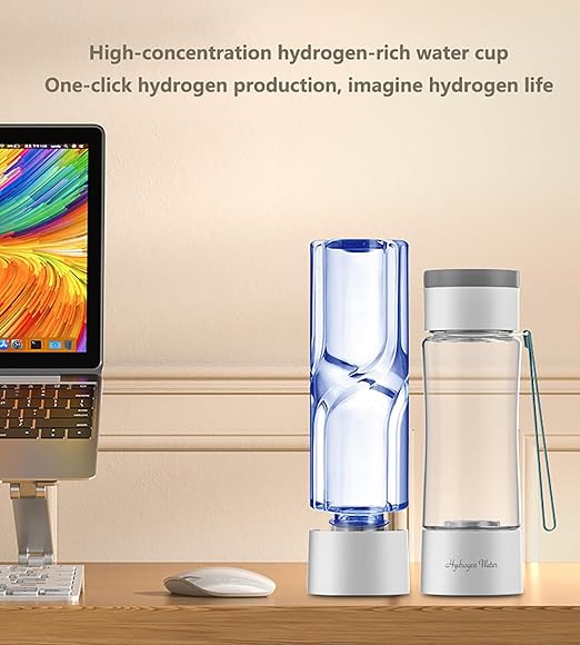 Smart Hydrogen Water Bottle Generator – 450ml Portable PEM Hydrogenated Water Bottle with Tritan+ | Rechargeable Molecular Hydrogen Water Machine for Travel, Fitness, and Home Use