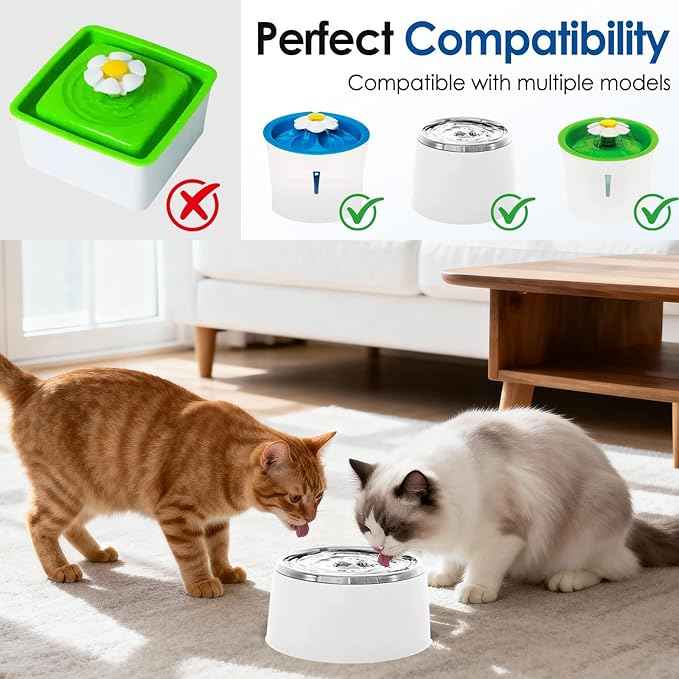 10 Pack Cat Water Fountain Filter, Filters for Cat Water Fountain Fit for Catit Flower Fountain and Catit Stainless Steel Fountain