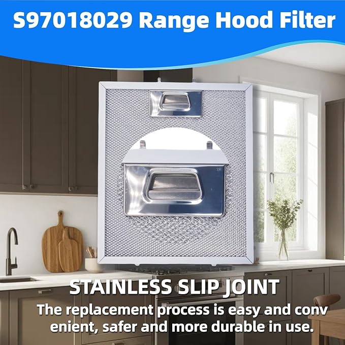 S97018029 Range Hood Filter Replacement, Upgraded Stainless Slip Joint 5-Layer Aluminum Mesh Hood Vent Grease Filter for Broan B5 Series, Alternative 1932913, 9"x10.25" (230x260mm) pack 2