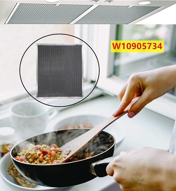 W10905734 Range Hood Filter Part Replacement for whirlpool range hood charcoal filter w10905734 AP6050126, 4533728, PS12070219,charcoal filter w10905734 (2 pack,double-sided) - AquaVibe