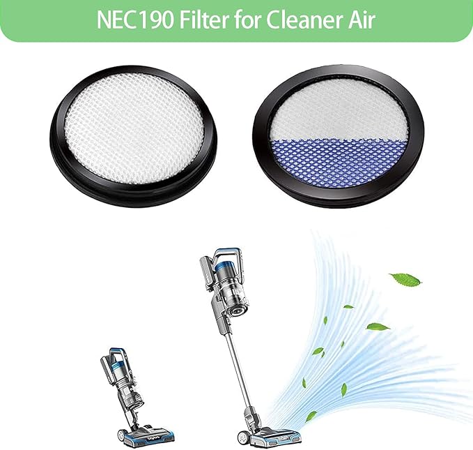 6 Pack Replacement Filters for Eureka RapidClean Pro Cordless Stick Vacuum Cleaner NEC180 NEC185 NEC186 NEC190 - AquaVibe