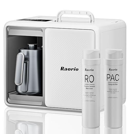 Portable 5-Stage Reverse Osmosis System Countertop UV Water Filter,Intelligent Hot Water Purifier for Family Kitchen Camping, RV, Overlanding 0.0001μm RO Membrane, Lab-Grade Purity, Non-Install