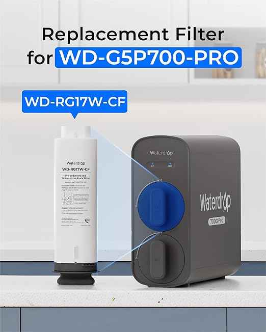 Waterdrop G5P700-Pro Reverse Osmosis System, NSF/ANSI 372 Certified, Dual Flow Reverse Osmosis Water Filter with 6 Months CF Filter, Replacement for WD-G5P700-Pro, Bundle