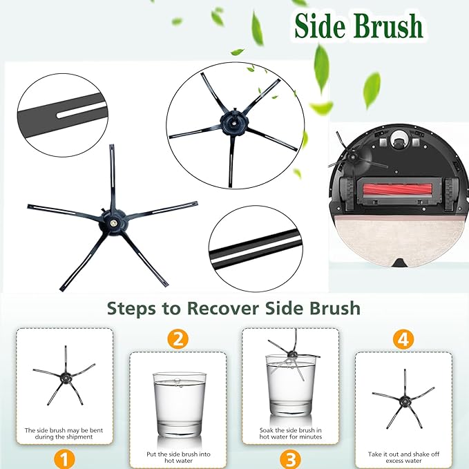 21 Pcs Q7 Max Replacement Parts，for Roborock Q7 / Q7+ / Q7 Max / Q7 Max+ Vacuum Cleaner Accessories Kit, 1 Main Brush, 4 Filter, 4 Mop Pad, 6 Side Brush，6 Vacuum Bag - AquaVibe