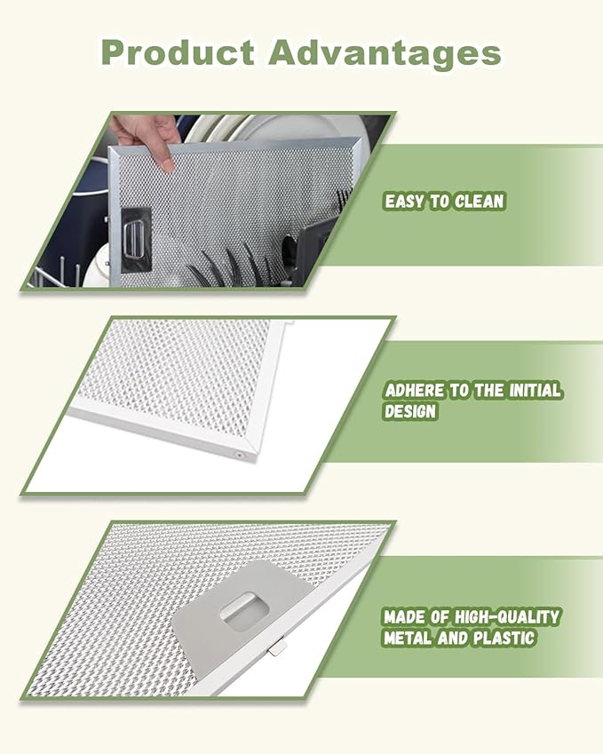 2PCS Range Hood Grease Filter, Fit for GE JVW5301BJ1TS JVW5301BJTS JVW5301EJ1ES JVW5301FJ1DS JVW5301SJ1SS Range Hood, 30" Wall-Mount Pyramid Chimney Hood Replace WB02X24872 - AquaVibe