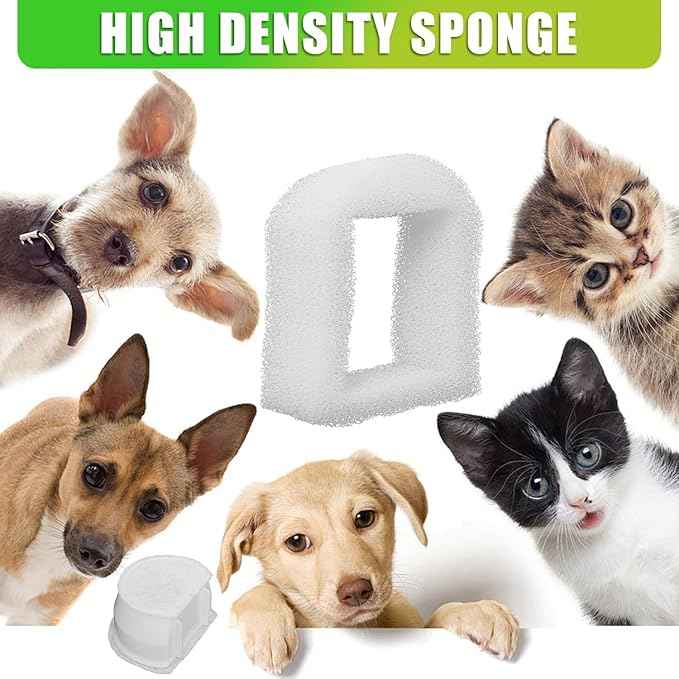 Pet Fountain Filter Replacement Compatible with Drinkwell Fountain Stainless Steel 360 Avalon, Pagoda Seascape and Sedona Water Bowl, Dog and Cat Pet Water Fountain Prefilters