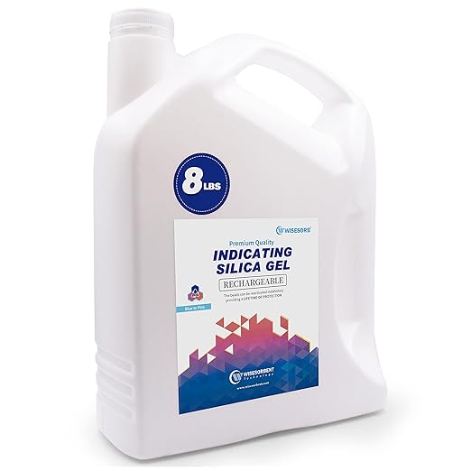 [Net Weight 32LBS] Blue Indicating Silica Gel Beads Desiccants - Rechargeable Desiccant Beads Silica Beads (Blue to Pink, 4 Packs of 8LBS)