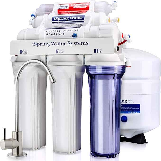 iSpring RCC7AK 6-Stage Superb Taste High Capacity Under Sink Reverse Osmosis Drinking Water Filter System & 2-Year Replacement Supply Set for 6-Stage Reverse Osmosis RO Water Filtration Systems