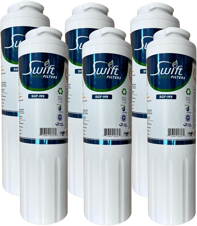 Swift Green Filters SGF-M9 Replacement water filter for UKF8001,EDR4RXD1,FILTER 4,EFF-6007A,46-9005,46-9006,CLCH101, 1, White (6 Pack)