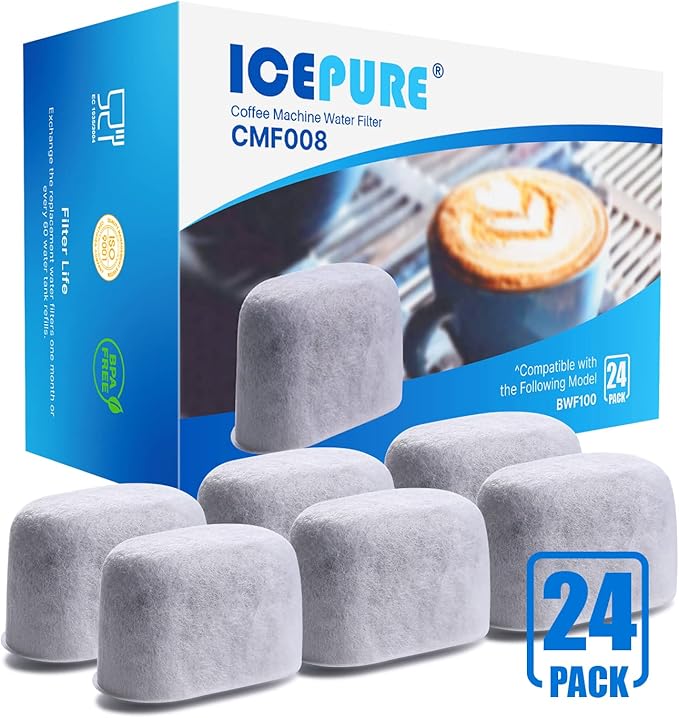 ICEPURE Coffee Machine Water Filter Replacement for Breville BWF100 BWF100NA BES980XL BES920XL BES900XL BES860XL BES870XL Barista Espresso, BES840XL BKC600XL BKC700XL, 24PACK - AquaVibe