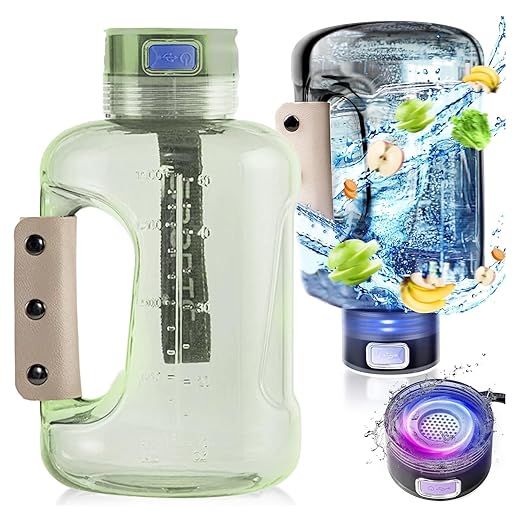 Hydrogen Water Bottle 1.5L Hydrogen Water Bottle Generator, Portable Ionizer Water Bottles Rechargeable, Gift for Home/Office/Travel(Green)