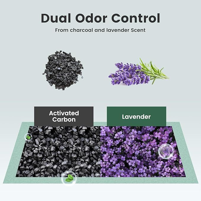 Cat Pads Refills for Litter Box, Lavender Scented 16.9"x11.4" Odor Control Cat Pee Pads with Activated Carbon for Breeze Litter System(40Counts/Green) - AquaVibe