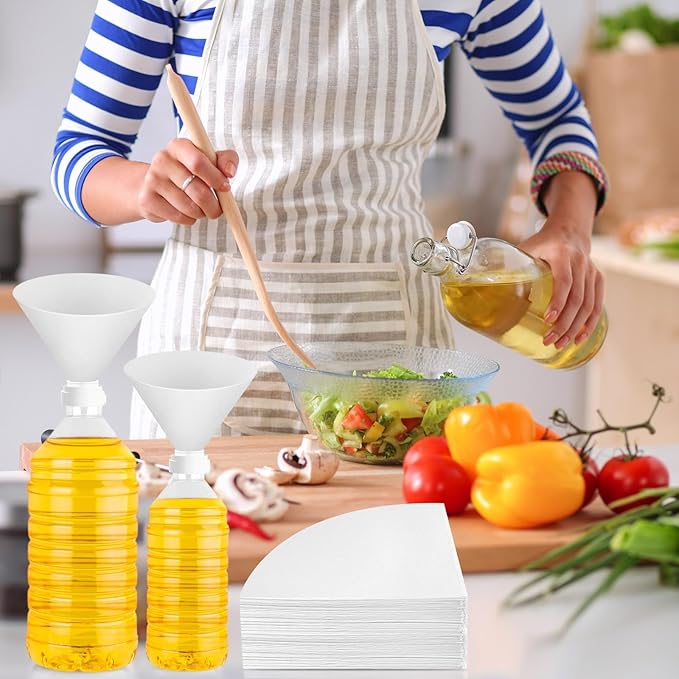 NACHLYNN 50pcs Fryer Oil Filter 4.5 Inch Cooking Oil Filter Non Woven Filter Cones Grease Filter Cones Kitchen Oil Filters Maple Syrup Filters Beeswax Filters for Restaurant Kitchen Cafe Hotel