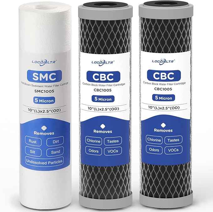 3-Stage 10" x 2.5" Water Filter Replacement Cartridge Pre-Filter Set for APEC Essence & Ultimate Series, ROES-50, RO-90, RO-PH90, ROES-PH75, RO-Hi, WFS-1000, RCC7AK, US31 & Standard RO Systems