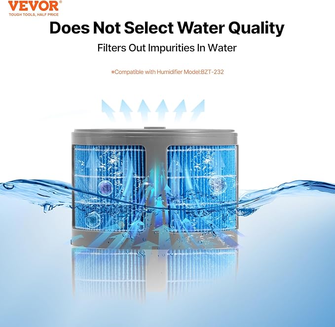 VEVOR Evaporative Humidifier Replacement Filter, 2-Pack, Compatible 10L(2.64G) Model BZT-242 Evaporative Humidifier, Easy to Install for Prolong Filter Life - AquaVibe