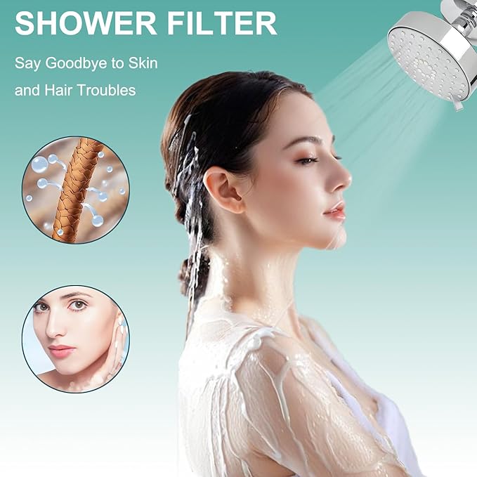 Water Replacement Filter for Shower Head,Compatible with Kitsch Shower Head Cartridge,for Hard Water Remove Chlorine and Harmful Substances.（3 Pack）