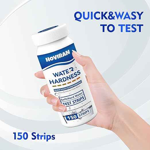 Water Hardness Test Strips – 150 Strips | Instant Hard Water Testing Kit for Home, Aquarium, Pool, Spa | Fast & Reliable Results (0-425 ppm)