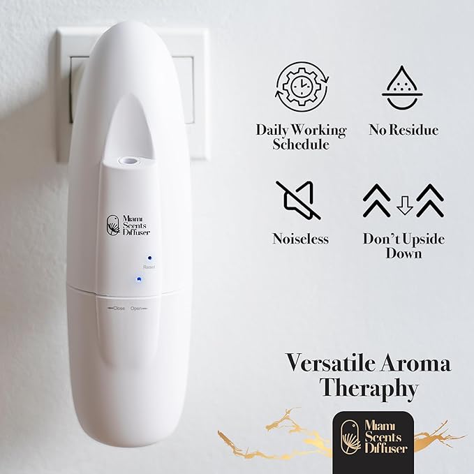 Plug in Wall Waterless Diffuser + My Way Ocean Hotel Essential Oils 4 Fl Oz Included Coverage Up to 500 SqFt Smart Bluetooth App Control Scent Air Machine for Home and Office Ideal for Aromatherapy.