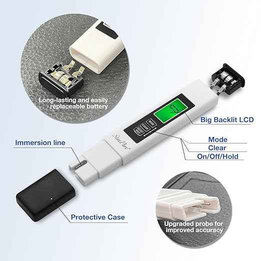 SimPure TDS Meter Digital Water Tester, 4 in 1 TDS EC & Temperature Meter, Water Quality Hardness Testing Kits, High Accuracy PPM Meter for Drinking Water, Hydroponics, Aquarium, Pool, RO System