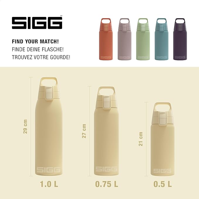 SIGG - Shield Therm- Stainless Steel Insulated Water Bottle - Carbonated Drinks, Leakproof, BPA Free, Recycled, 25, 34Oz