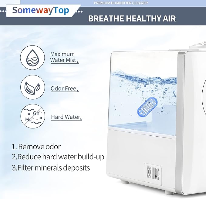 [2025 VER] 20X Humidifier Cleaner, Demineralization Cartridge for Humidifier Compatible with Protec Demineralization Cleaning Ball, Homedics Filter Replacement & Humid Clean Cartridge