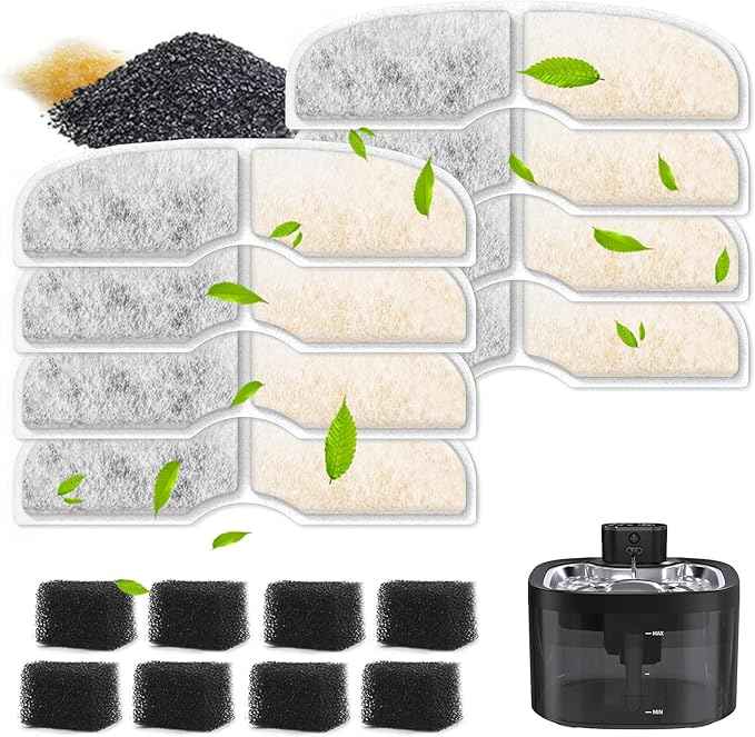 8 Packs Cat Water Fountain Replacement Filters - Specific Fit for W02B Pet Fountain, 3.5L/118oz Capacity with Multi-Stage Filtration (Individually Sealed)