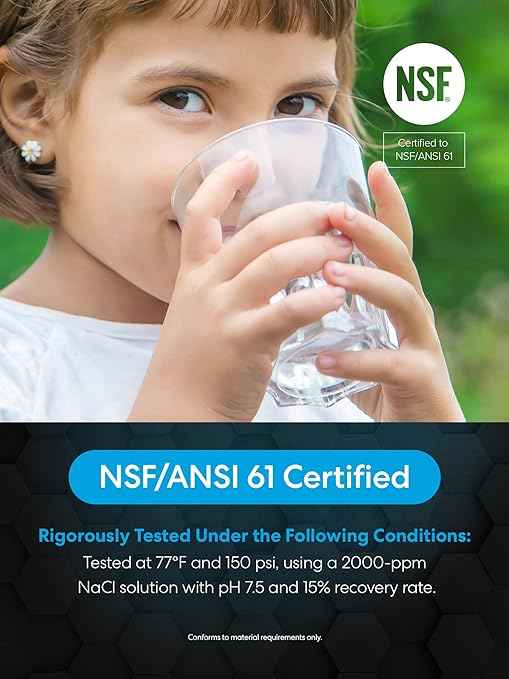 Brio Reverse Osmosis Membrane for Commercial RO Water Filtration Systems, 4" x 40", 2,500 GPD, 99.2% Stabilized Salt Rejection, Certified NSF/ANSI 61, Universal Fit