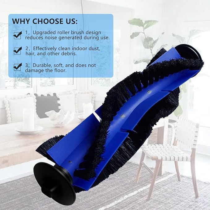 X8 Filters & Replacement Parts Kit for Eufy RoboVac X8 / X8 Hybrid – Washable & Reusable, 1 Roller Brush, 2 Side Brushes, 4 HEPA Filters – Compatible with Eufy X8 Robot Vacuum Cleaner - AquaVibe