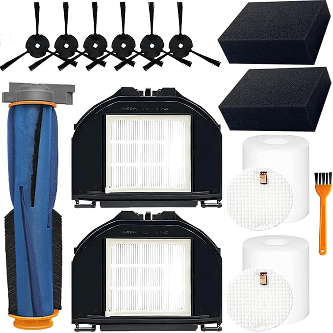 RV2310AE Replacement Parts for Shark RV2310AE Matrix Robot Vacuum Cleaner Accessories Kit, 1 Main Brush, 6 Side Brushes, 2 Filters, 2 Sets Foam Filters, 1 Cleaning Brush - AquaVibe