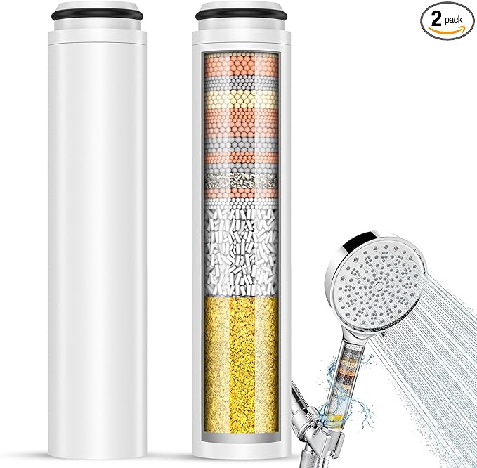 2 Pack Shower Filter Replacement Compatible with Cobbe Shower Head Filter Replacement, 20-layer Shower Filter Replacement for Hard Water,Remove Chlorine and Harmful Substances
