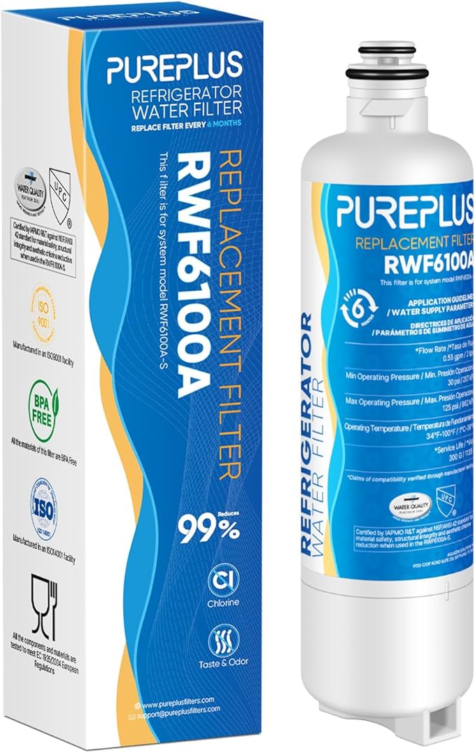 PUREPLUS BORPLFTR50 Replacement for Bosch 11025825 Ultra Clarity Pro Refrigerator Water Filter, Compatible with 12033030, 12028325,11025825, BORPLFTR55, WFC100MF, B36CT80SNS, B36CL80ENS, 1Pack