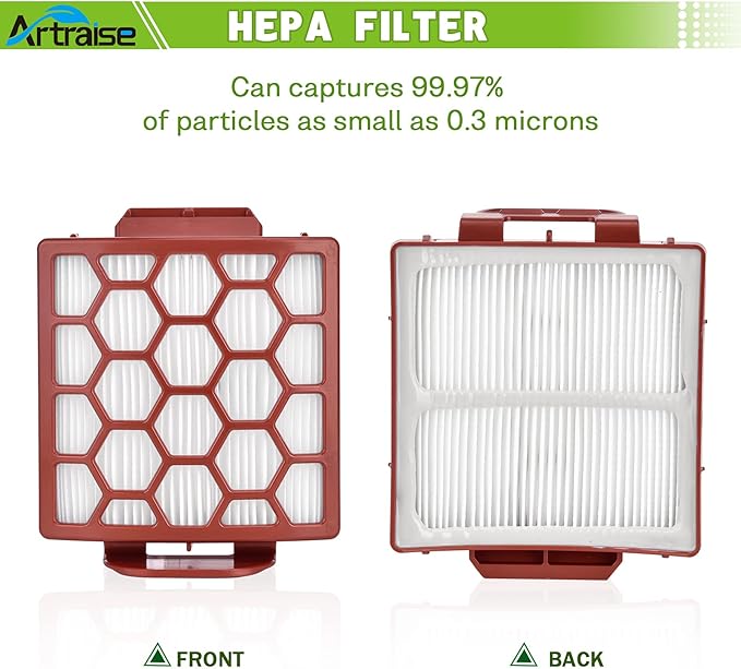 Artraise Filter Replacement for Shark NV255 NV251 NV150 NV151 Navigator Zero-M Self-Cleaning Brushroll Pet Pro ZU62 ZU62C ZU60 ZU102 ZU51 Vacuum, Part #1238FT60 & 1239FT60 (Red) - AquaVibe