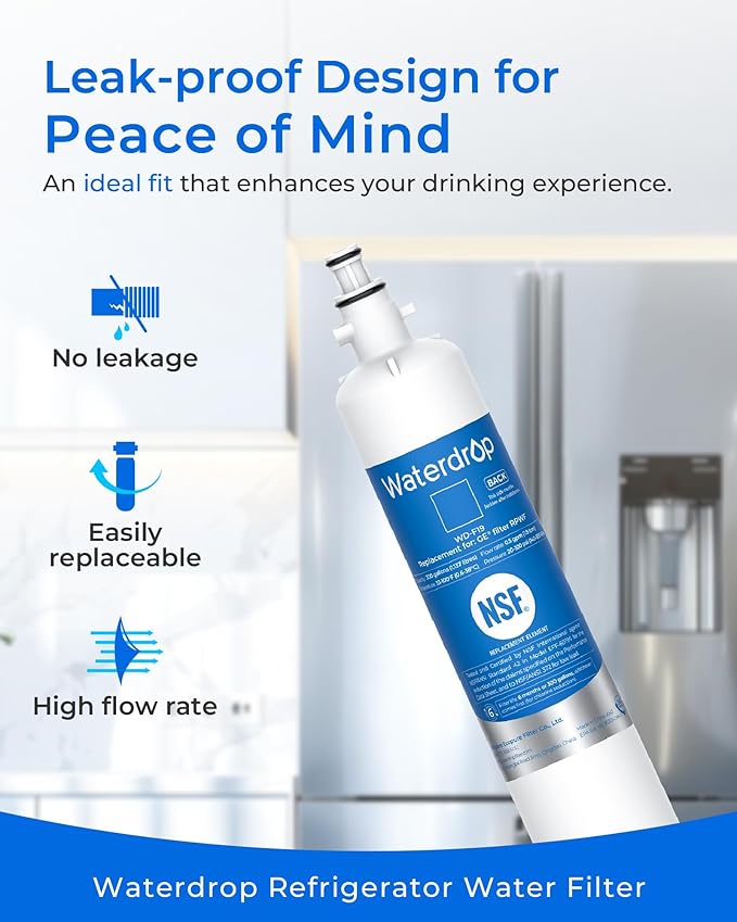 Waterdrop RPWF Refrigerator Water Filter (NOT RPWFE), Replacement for GE® RPWF, WD-F19, DWF-36, R-3600, MPF15350, OPFG3-RF300, WF277, RWF1063, RWF3600A, WSG-4, Pack of 2