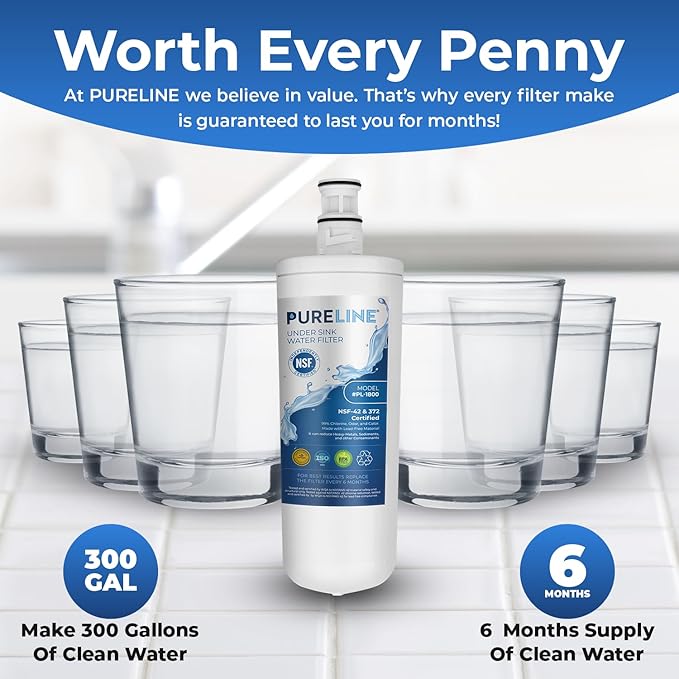 Pureline 3US-AF01 Replacement for Filtrete 3US-AF01, Under Sink Water Filter - Reduces Bad Taste & Odor